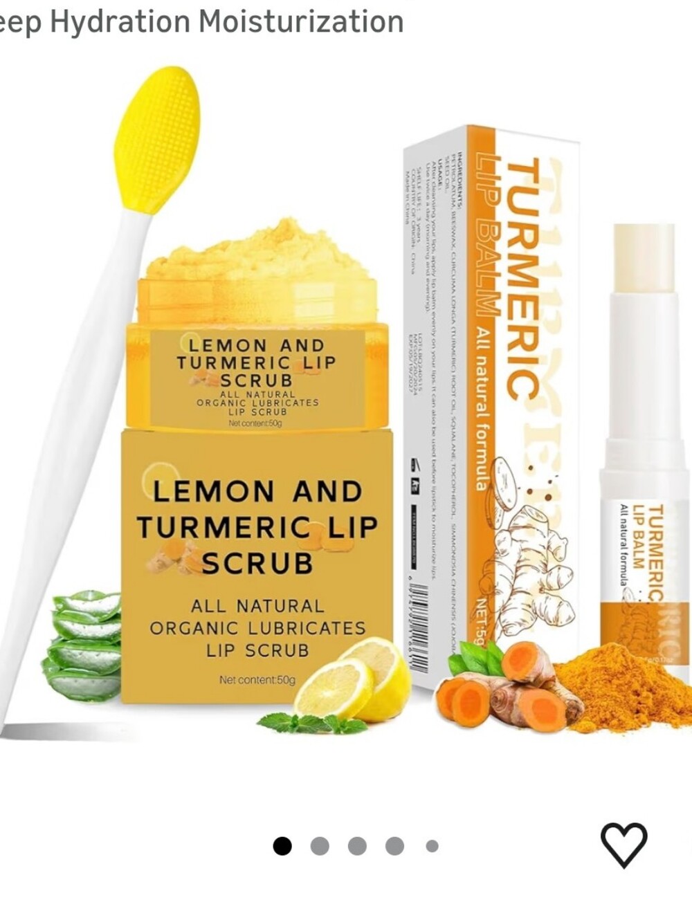 Lemon & Turmeric Lip Scrub and Balm Set